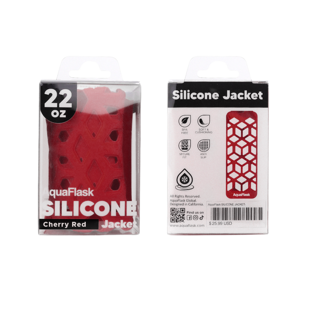 Silicone Jacket 22oz Cherry Red