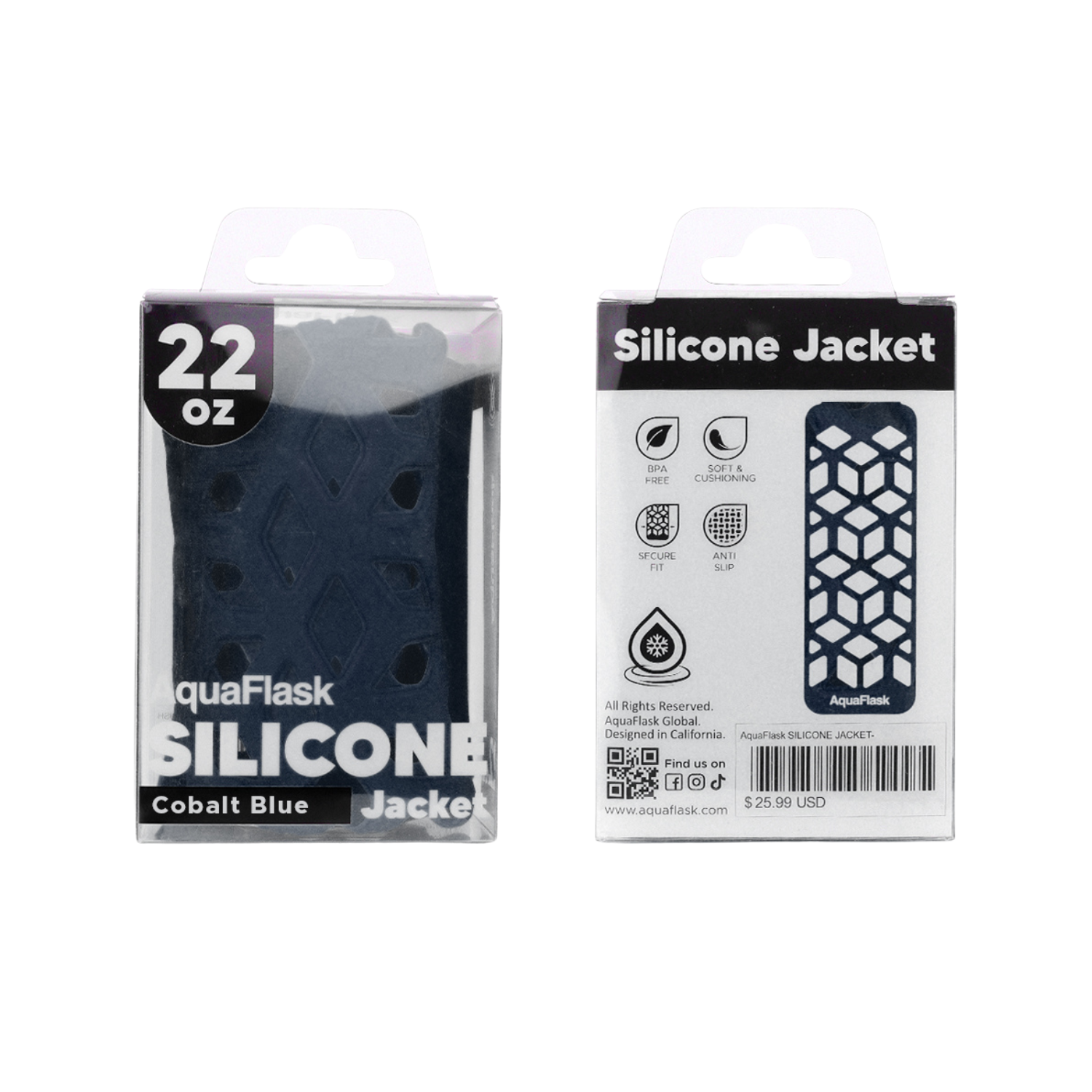 Silicone Jacket 22oz Cobalt Blue