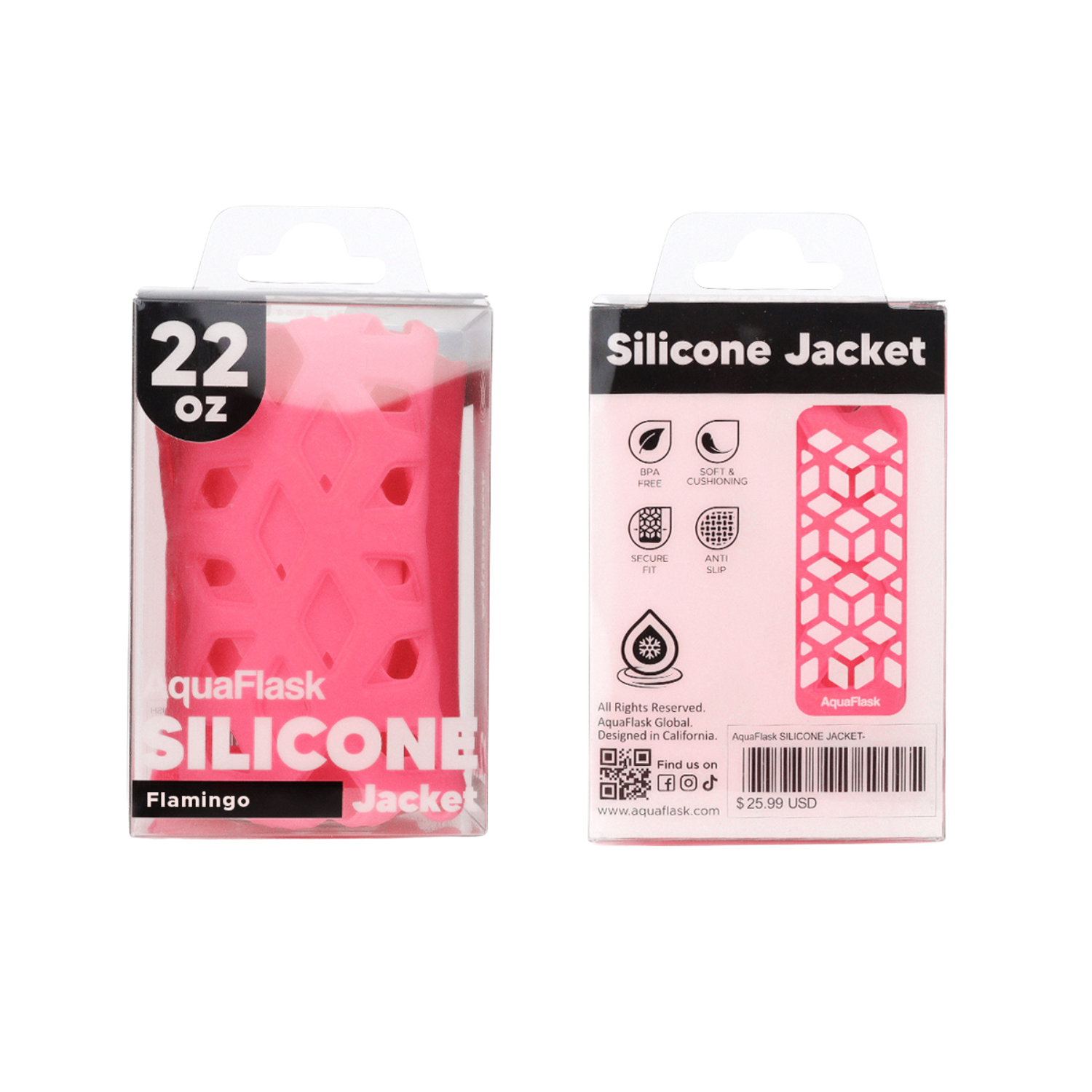 Silicone Jacket 22oz Flamingo