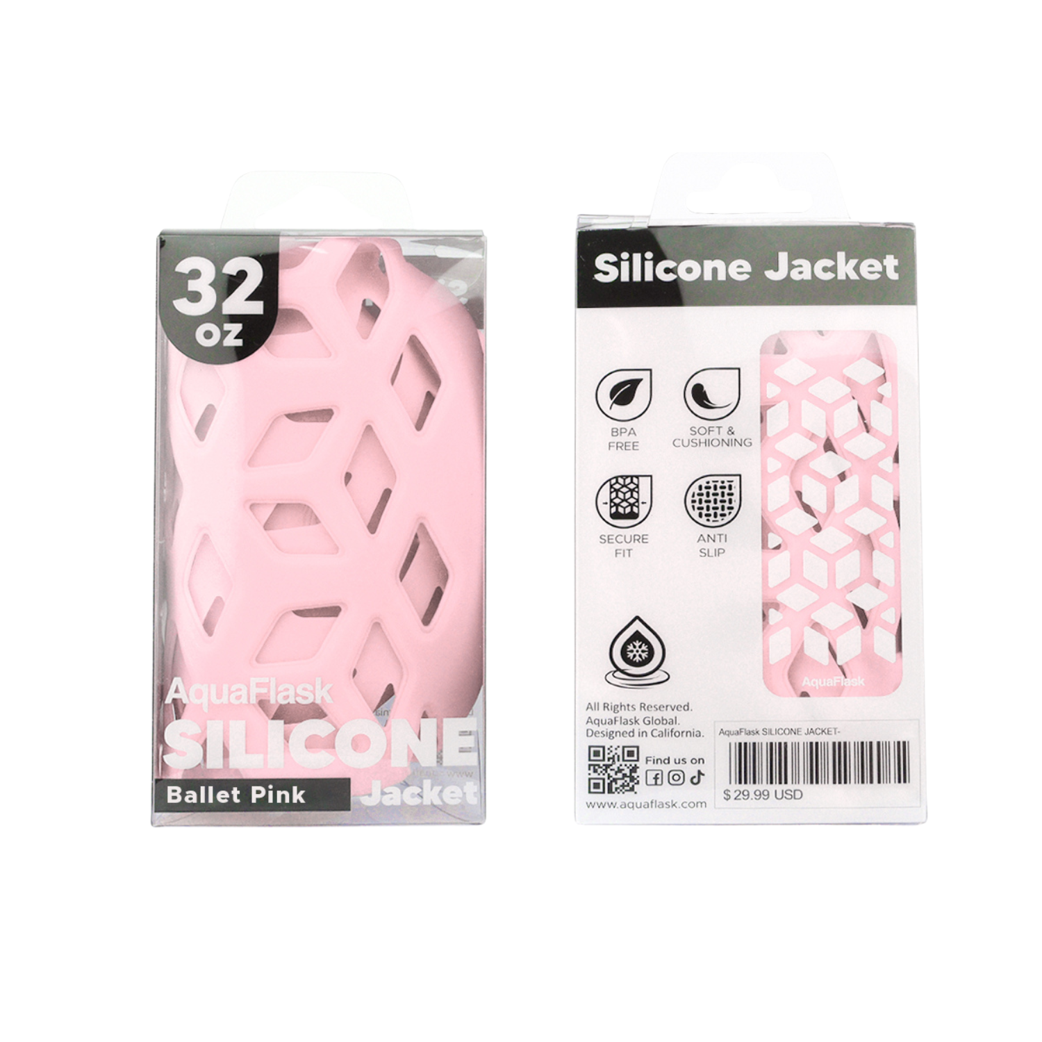 Silicone Jacket 32oz Ballet Pink
