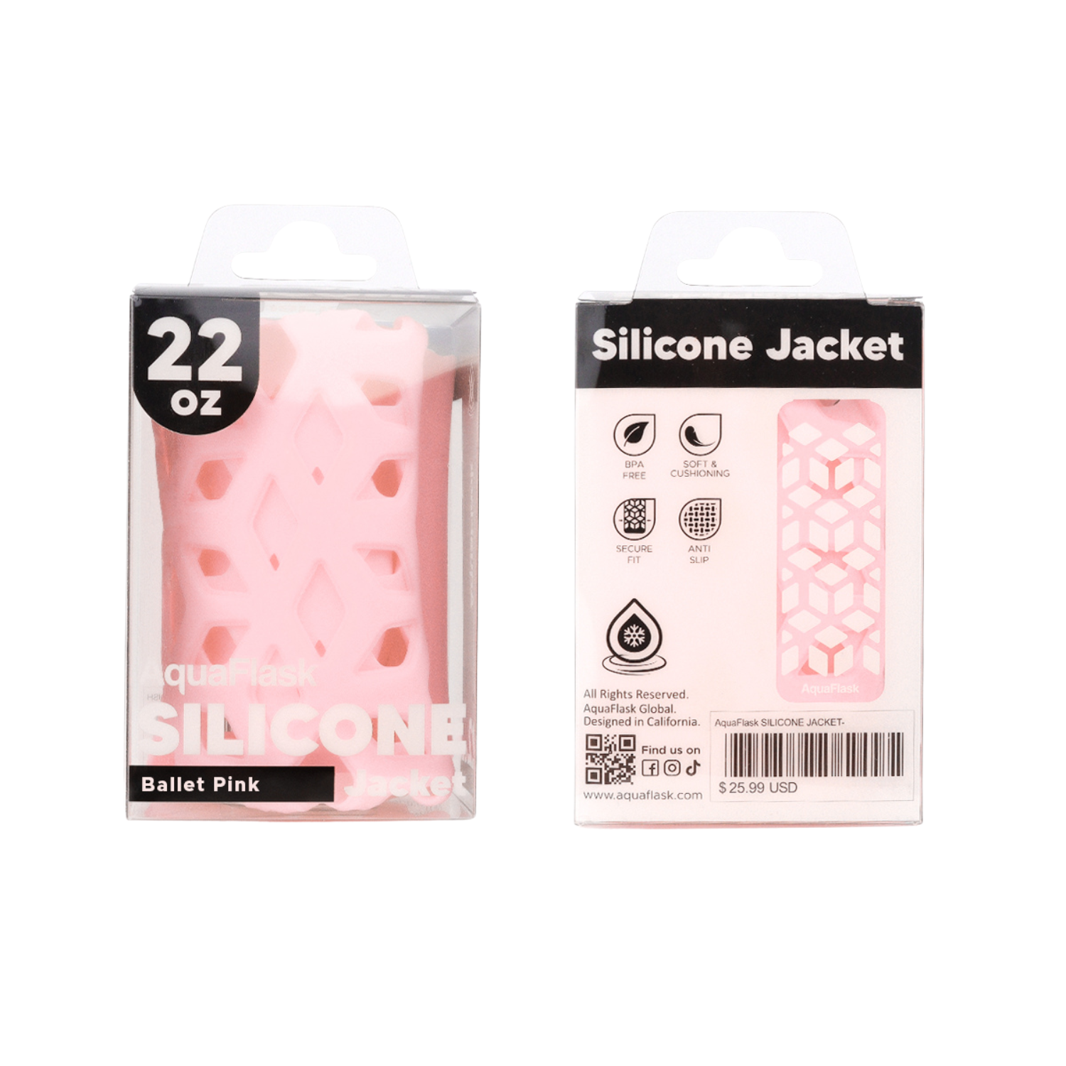 Silicone Jacket 22oz Ballet Pink