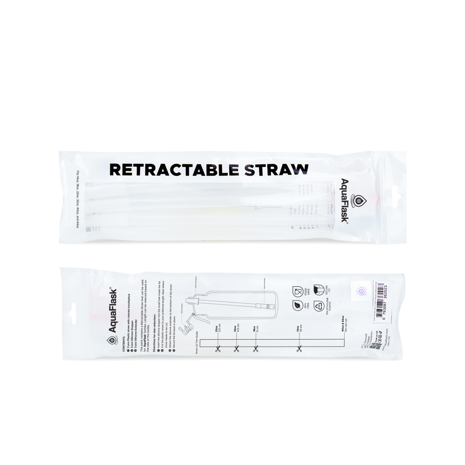 Retractable Straw S.Black H.Green L.Slush